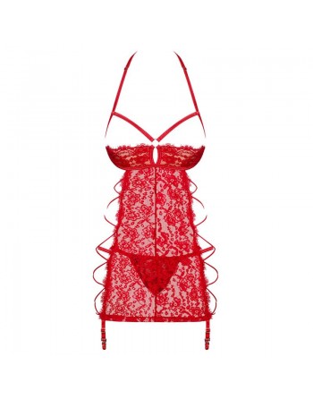 Dressing libertin: nuisette et string rouge de la collection obsessive rediosa