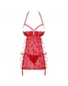 Dressing libertin: nuisette et string rouge de la collection obsessive rediosa