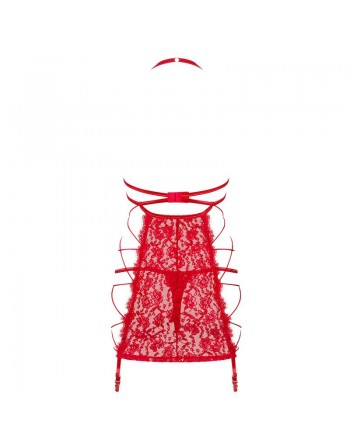 Dressing libertin: nuisette et string rouge de la collection obsessive rediosa