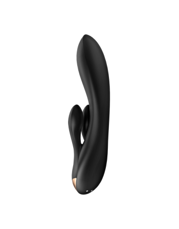 Dressing Libertin : vibromasseur rabbit chauffant satisfyer double flex connect noir