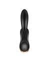 Dressing Libertin : vibromasseur rabbit chauffant satisfyer double flex connect noir