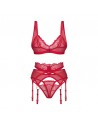 Craquez pour cet ensemble de lingerie rouge passion en dentelle fine, idéal pour séduire lors de soirées spéciales. Confort et s