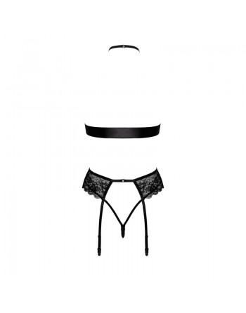 Découvrez cet ensemble de lingerie noire ultra sexy avec dentelle et ruban, parfait pour séduire. Idéal pour soirées sensuelles