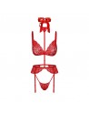 Découvrez le Bondage 243, un ensemble de lingerie 5 pièces rouge passion, idéal pour vos soirées sensuelles ou moments intimes.