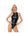 Body SEXY Power Wetlook et PVC avec fermeture éclair sur le devant f294