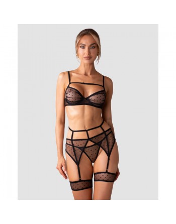 LINGERIE Nuites Ensemble SEXY 3 pièces  noir obsessive