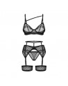 LINGERIE Nuites Ensemble SEXY 3 pièces  noir obsessive